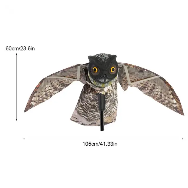 Prowler Owl with Moving Wing Garden Scarecrow Predator Decoy Pest