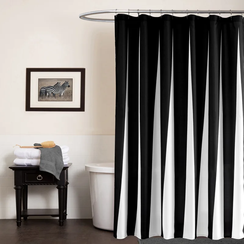1 8 8m Polyster High Quality Black White Geometric Bathroom Shower 1 8 8m Polyster High Quality Black White Geometric Bathroom Shower Curtain Waterproof Decoration In Curtains From Home