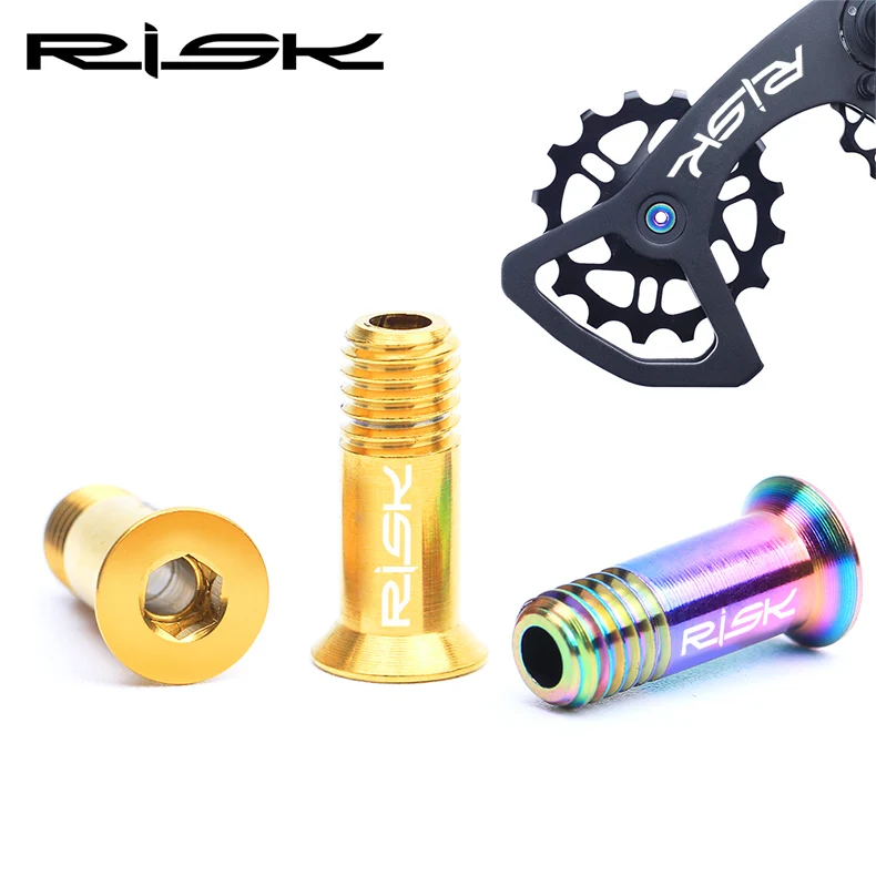 2PCS M5x14.2mm Titanium Hollow Bolt Bicycle Rear Derailleur Pulley Hollow Screw