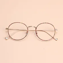 Женский сплав оправа для очков девушка оптические классические очки ультра легкие круглые очки младшая близорукость 4 цвета прозрачный