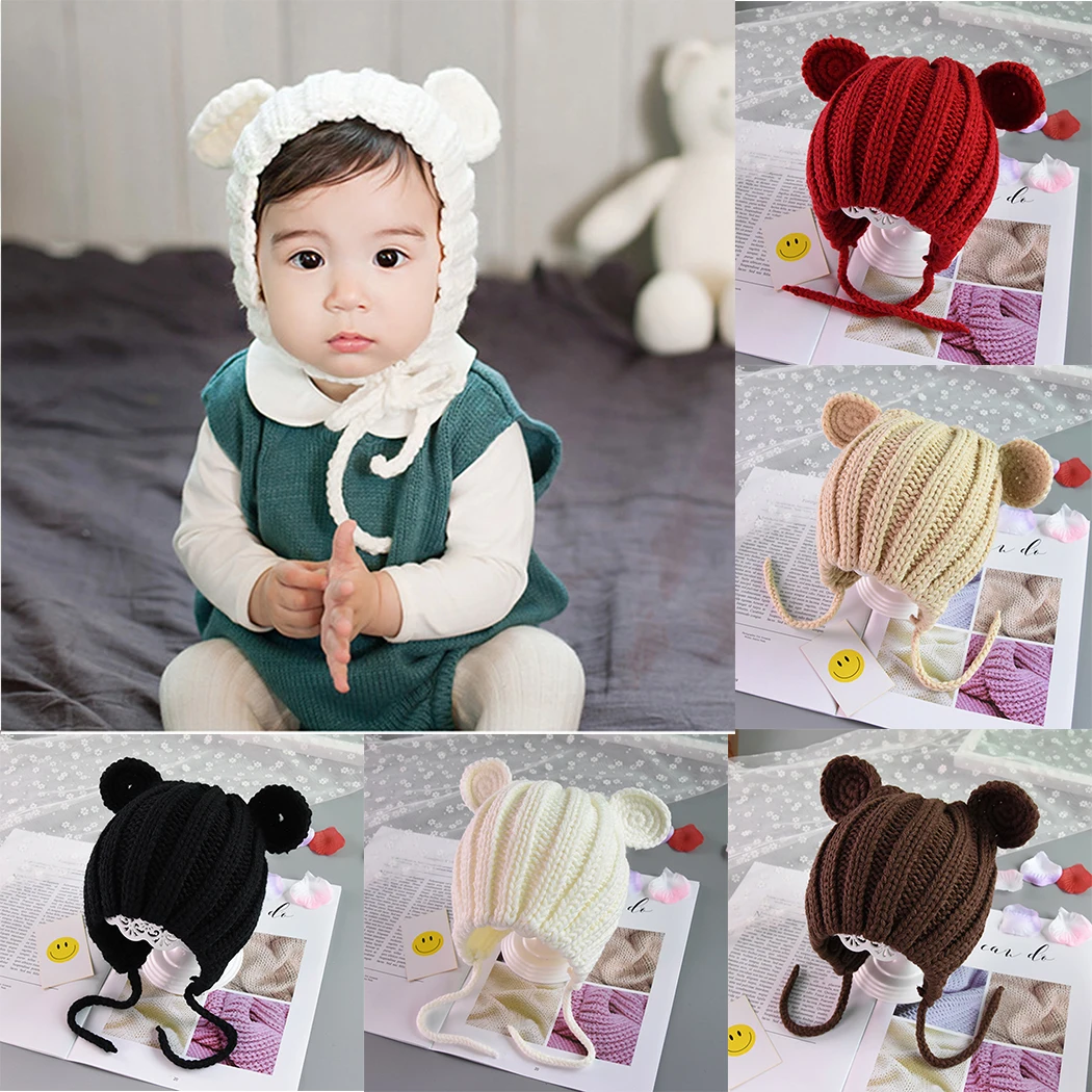 Winter Warm Infant Baby Kids Bobble Cap Cute Newborn Boys Girl Soft