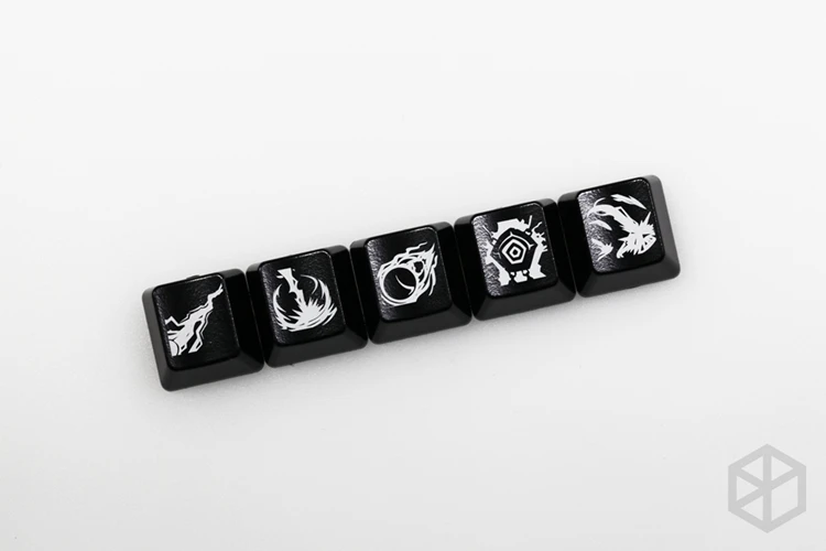 Black Xerath x1 Новинка, блестящие колпачки для ключей, АБС-пластик, блестящий черный, красный r2 hero skill Zoe Xerath Ziggs Jinx Graves - Цвет: Black Xerath x1