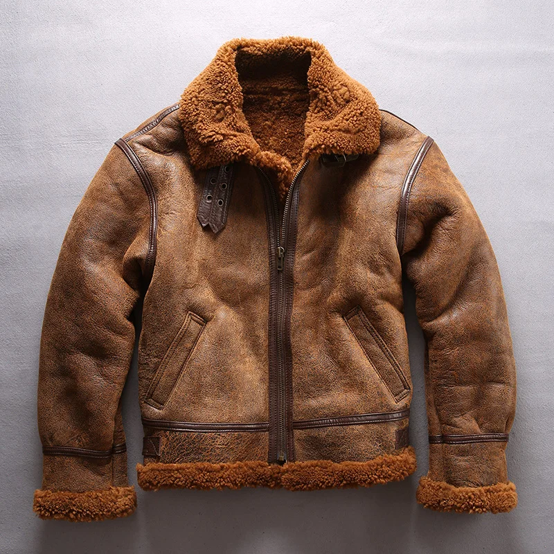 Мужская классическая B3 летная куртка ВВС зимнее меховое пальто из натуральной кожи Мужская шерстяная подкладка зимнее пальто для мужчин
