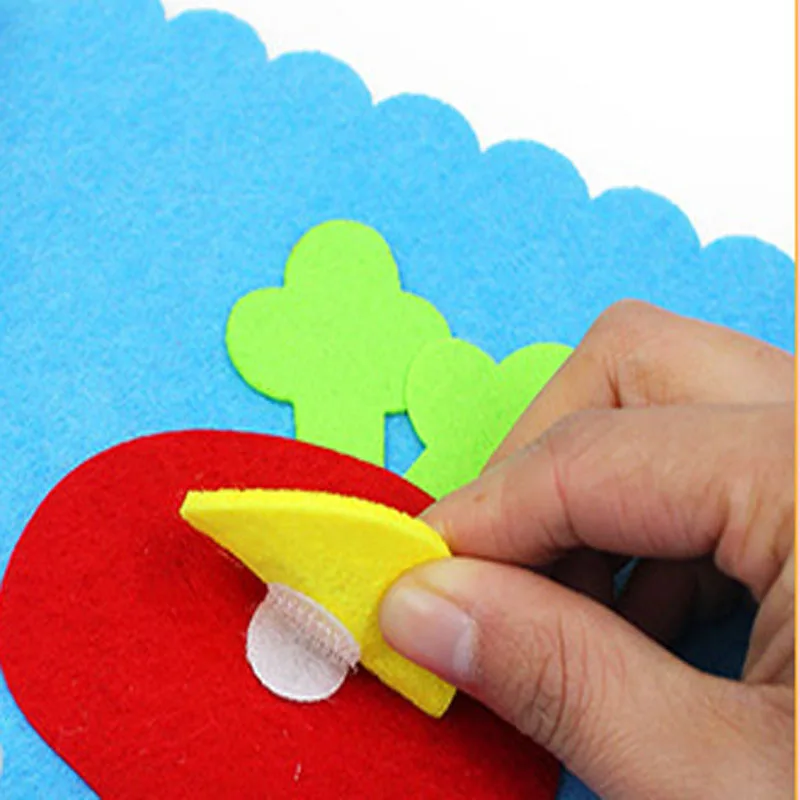  Pretty Flower Cat & Rabbit Clip Number Early Leanring Felt Fabric Children handmade Nonwoven Decora - 32844549261