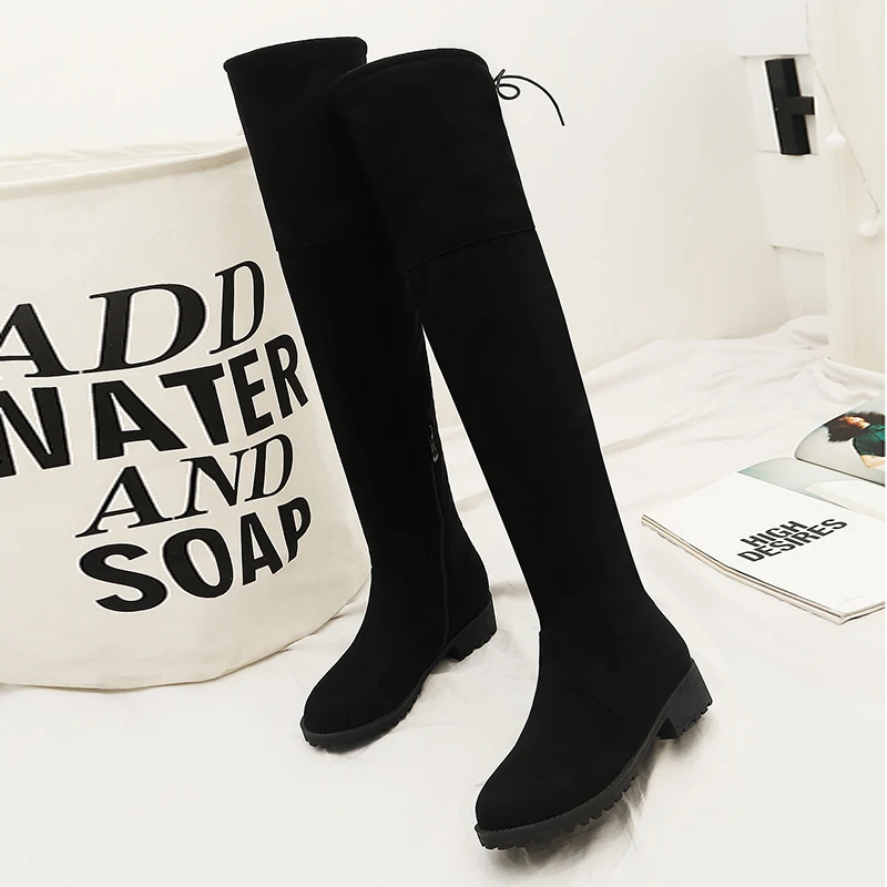 Faux Suede Slim Boots Sexy over the knee high women fashion winter thigh high boots shoes woman 33 35 37 38 39 42 43 45 46