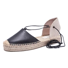 Летние женские сандалии-Эспадрильи из натуральной кожи