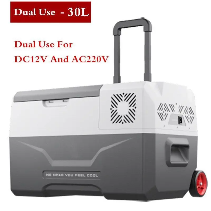 

Portable Refrigerator 30 L Freezer With APP Controller Wheels LCD Display Car Compact Cooler Travel Refrigerator