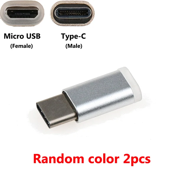 JCD 2X USB адаптер USB C к Micro USB конвертер Кабель type C адаптер USB 3,0 для iphone X 8 7 6 5 для huawei p10 p9 OTG адаптер - Цвет: Random color 2pcs