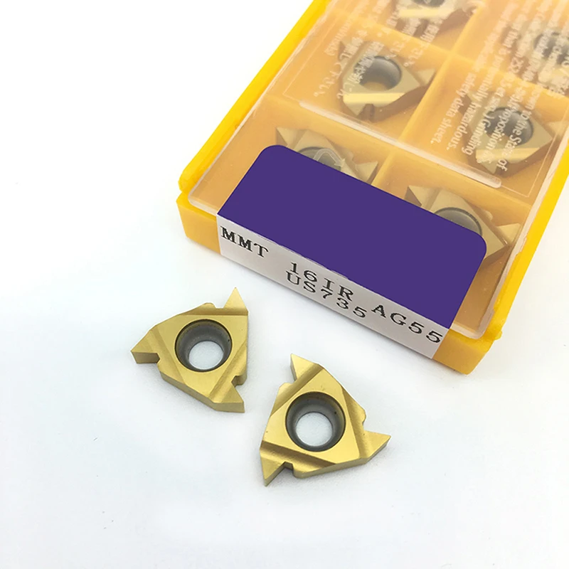 

10PCS MMT 16IR AG55 US735 Carbide inserts Thread Turning Tools Cutting Tool CNC Lathe cutter 16IRAG55
