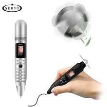 SERVO K08 Электрический вентилятор мобильный телефон 0,9" крошечный экран GSM двойной сим волшебный голос Bluetooth Dialer сотовые телефоны с записывающей ручкой