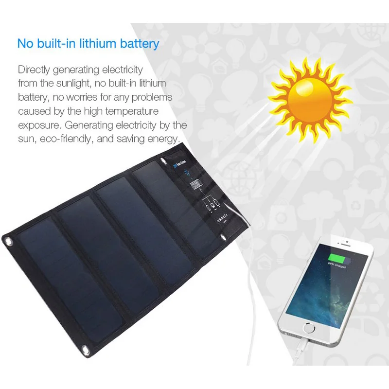 5 в 28 Вт солнечная панель, солнечная батарея, 3 USB порта, солнечная зарядка, Солнечная Внешняя батарея, зарядное устройство для мобильного телефона Xiaomi samsung