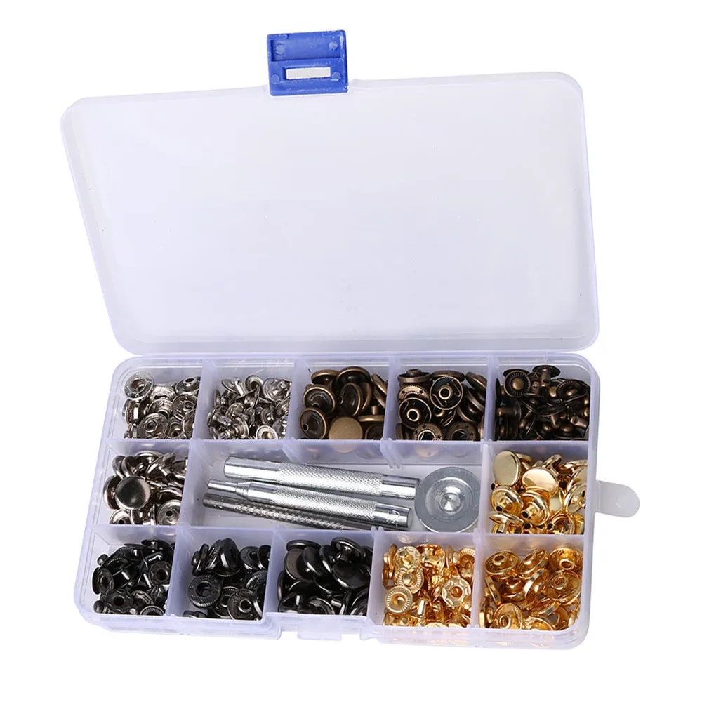80 Set Snap Fasteners Snaps Button Press Studs with 4 Pieces Fixing