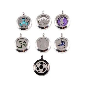 

10Pcs/lot 20mm Magnet Aromatherapy Essential Oil Stainless Steel Perfume Diffuser Locket Necklace Jewelry (Free Chain & pad)