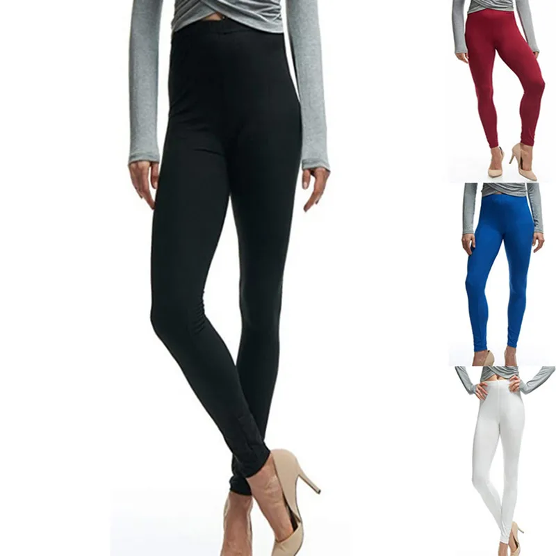

Workout Casual Solid Color Leggings Stretch Ankle Length Pants Slim Female Fitness High Waist Push Up Pencil Pants