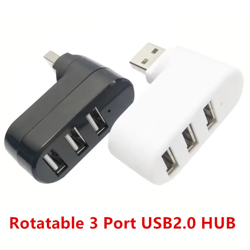 Rotatable High Speed 3 Ports USB HUB 2.0 USB Splitter Adapter for Notebook/Tablet Computer PC Peripherals