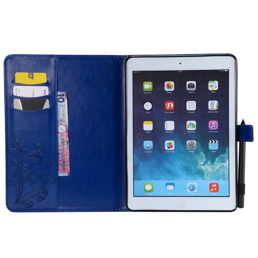 Умный чехол для Apple ipad 9 7 2017 2018 с тисненой бабочкой Air 1 2 5 6 дюймов бумажник планшета