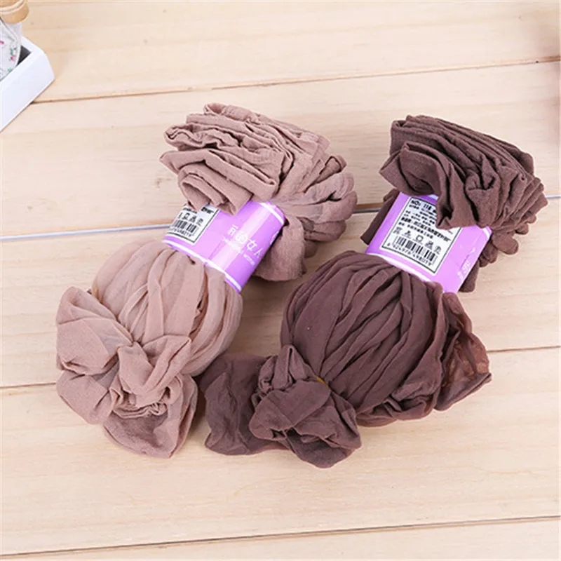 

20Pairs / Set Summer Ultra-thin Transparent Breathable Crystal Socks Ladies High Elastic Comfortable Black Nylon Socks Women