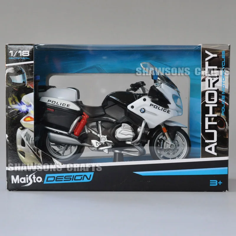 Литая модель игрушки Maisto 1:18 R1200 R 1200 RT полицейский Мотоцикл миниатюрный велосипед копия