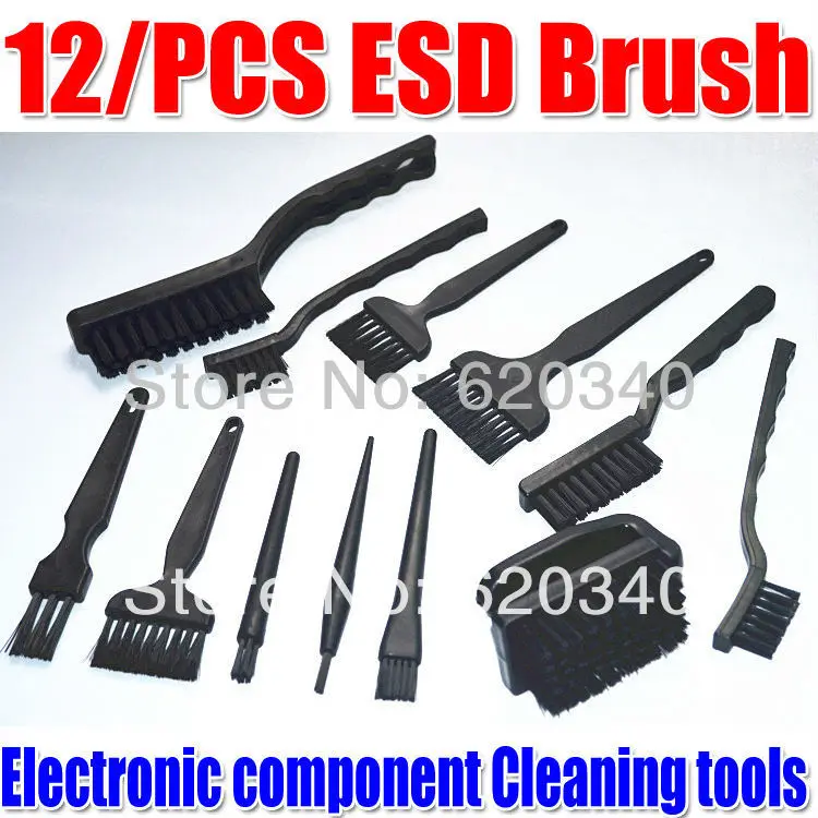 (12/pcs set) BGA rework Anti static Brush PCB Cleaning Tool ESD brush