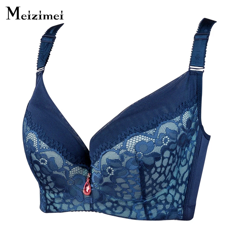 Meizimei ultra boost lace big bra plus size sexy bh push up bralette bras lingerie women wide strap bra crop top underwear x0833