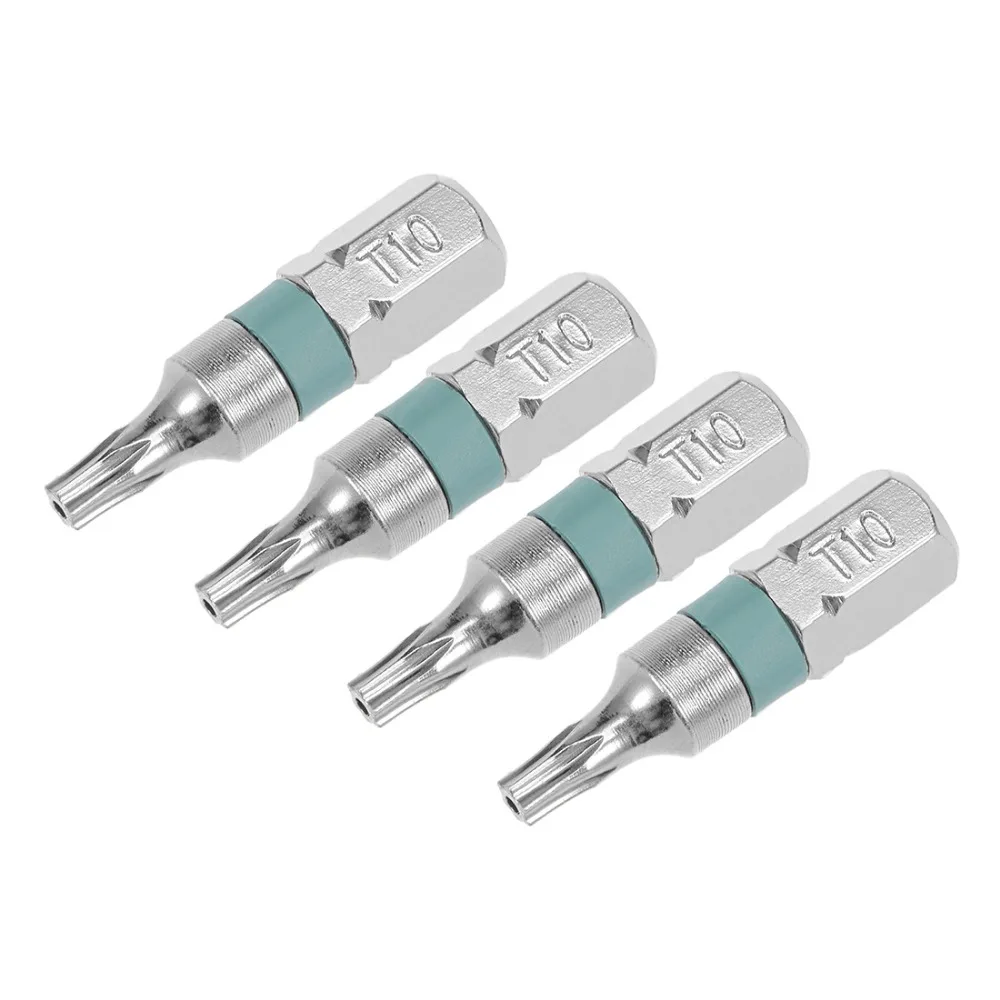 UXCEL 4 шт. 25 мм 1/4 "шестигранный хвостовик T6/9/10/15/20/25/30/40 безопасный Torx отвертка бит