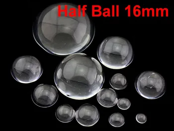 

50 Transparent Flatback Glass Half Sphere Ball Cabochon 16mm