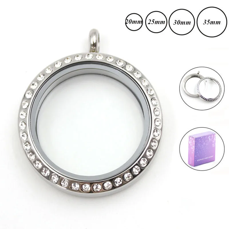 whoelsale 20mm 25mm 30mm 35mm Twist 316L Stainless Steel Floating glass Locket with crystals | Украшения и аксессуары