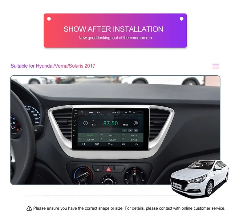 Flash Deal Isudar Auto Radio Android 9 For Hyundai/Solaris/Verna 2017 2018 2 Din Car Multimedia Video Player GPS Navigation FM USB DVR 4