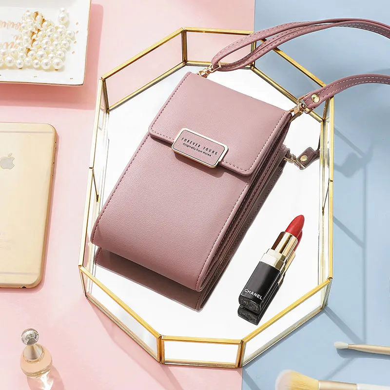 

2020ID Card Pocket Shoulder Bag Diagonal Mobile Phone Bags Personality Multifunction Lady Wallets Large Capacity Messenger Bags