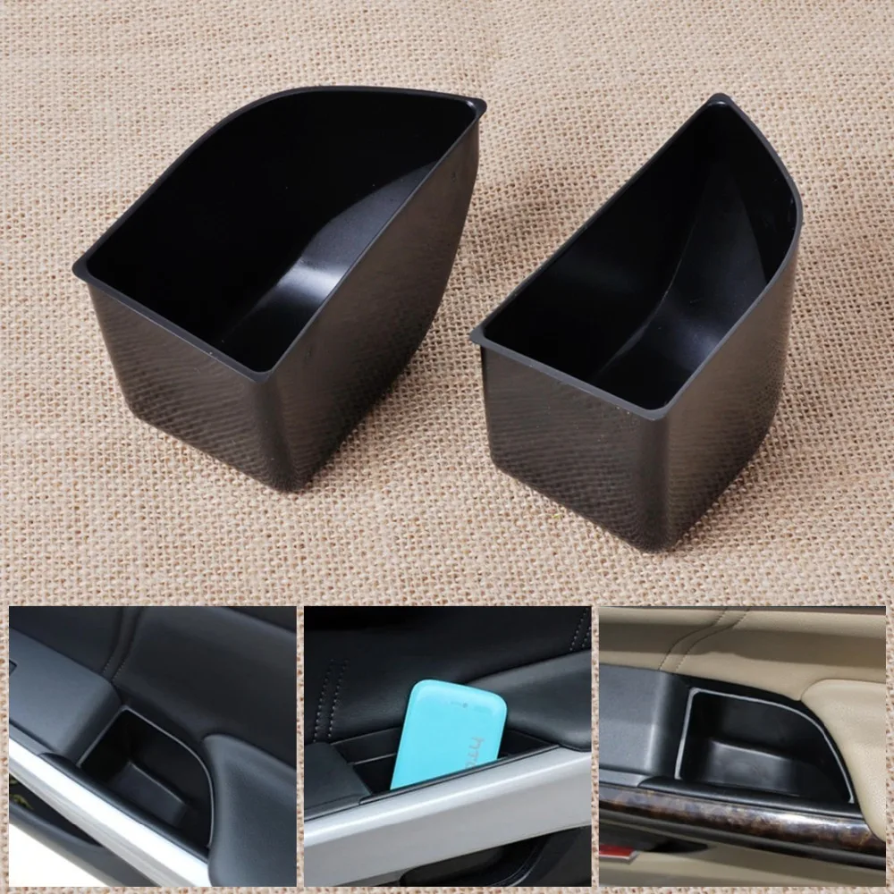 

2Pcs Black New Car Front Door Armrest Secondary Storage Box Container Holder For Honda Accord 2008 2009 2010 2011 2012