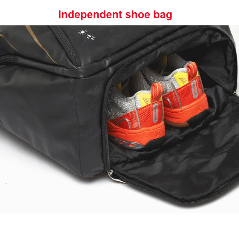 Kawasaki mochila impermeable de gran capacidad bolsa de raqueta de bádminton deportes de remo puede contener 2-3 raquetas con bolsa de zapatos
