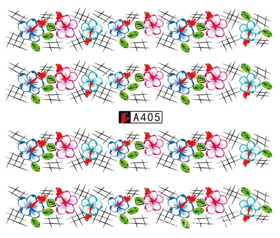 50 листов Сладкая ручная художественная наклейка Дизайн Вода Передача Смешанные Красочные Цветочные наклейки s Маникюр украшение красота Модный Инструмент