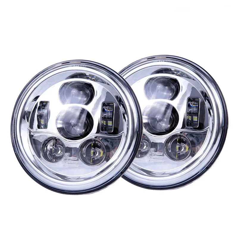 7 inch Round Projector Headlight Black Chrome 45W High Low Beam for Jeep Wrangler JK TJ Offroad 4x4 Lada Niva E091 | Автомобили и