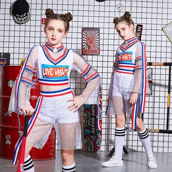 

New Design 2019 Child Modern Jazz Dance Costumes Children's Dance Clothes Children's Hip-hop Street Dance Performance 2pc Suits