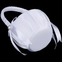 Love Case Satin Basket Storage Flower Girl Basket Container Wedding Basket Flower Girl Basket For Ceremony Wedding Decoration 3