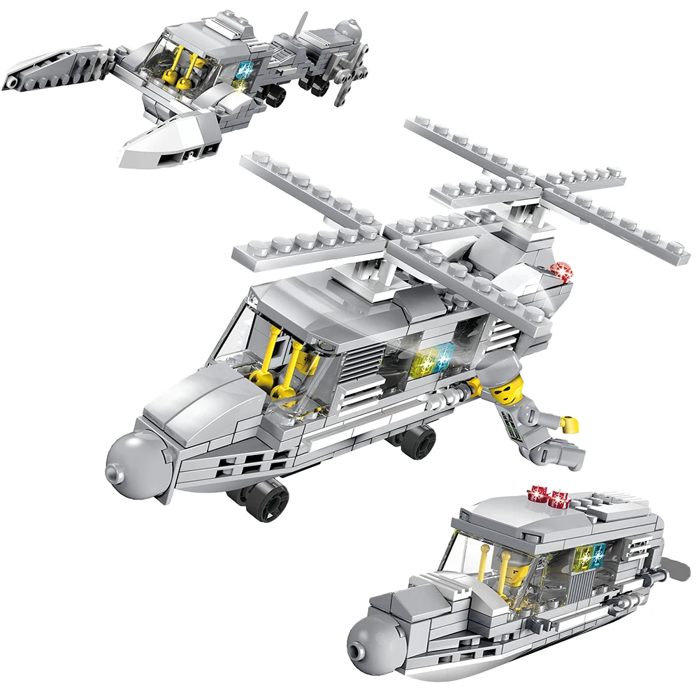 

179PCS Military Helicopter Blocks 3 in 1 Military Transport Compatible Legoed Duploed Military For Toys Hobbies