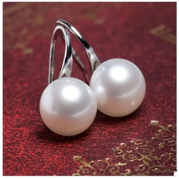 

ex404 2019 new fashion After the popularity of natural freshwater Imitation 8mm pearl pendant earrings Jewelry Wholesale