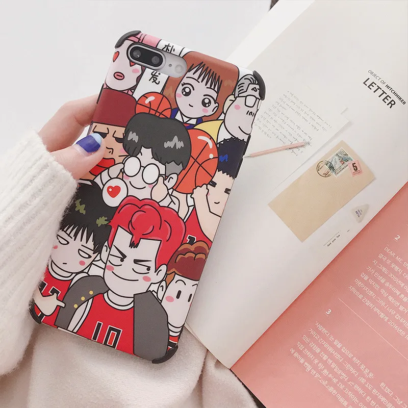 Funny Japanese Anime Phone Case For iPhone XS MAX XR X 8 7 6s 6 Plus Soft TPU Cover SLAM DUNK Kawaii Spoof Cases Coque fundas | Мобильные
