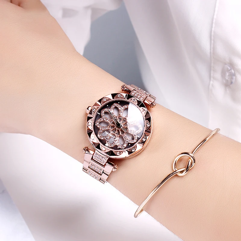 Модные роскошные женские часы дамские часы с бриллиантами кварцевые наручные часы из нержавеющей стали золотые женские часы дропшиппинг подарки