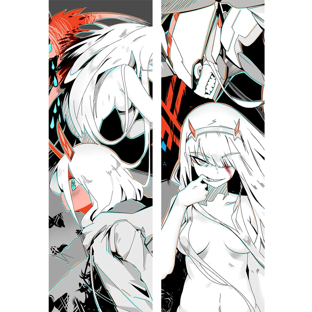 Чехол наволочка для подушки с аниме JK Darling Franxx ZERO TWO 02 подушка обнимания