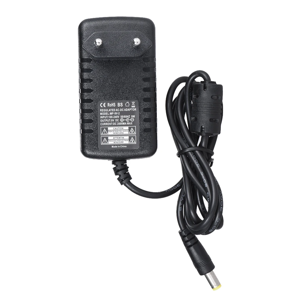 ammoon Fuente de Alimentaci/ón para Guitarra Efecto de Bajo 9V 2A Convertidor del Adaptador de la 100 ~ 240V Entrada Enchufe de la EU