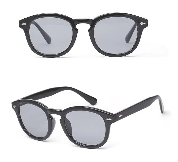 Винтаж ретро-очки для чтения модные Джонни Деппом черный полный обод+ 50+ 75+ 1+ 125+ 150+ 175+ 2+ 250+ 3+ 350+ 375+ 4+ 425+ 450 - Цвет оправы: Gray Lens