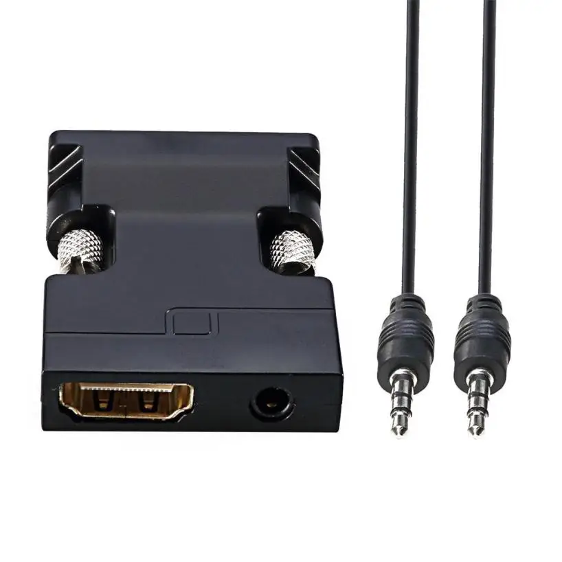 HL 2017 1080P Female HDMI to VGA Male Converter Adapter Dongle with 3