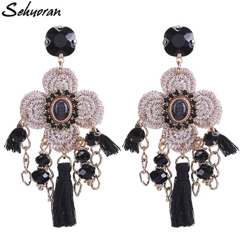 

Sehuoran Bohemian Statement Earrings Tassel Drop Earrings Luxury Christmas Boho Earrings For Women Jewelry Dangle Earrings