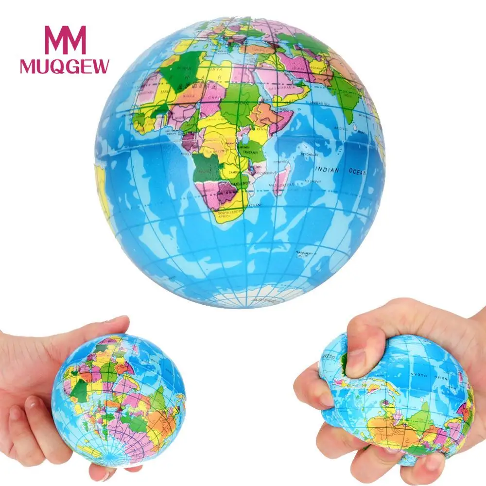 

New Stress Relief Decor World Map Foam Ball Atlas Palm Planet Earth Ball squeeze toy squishy antistress toys for children #N30
