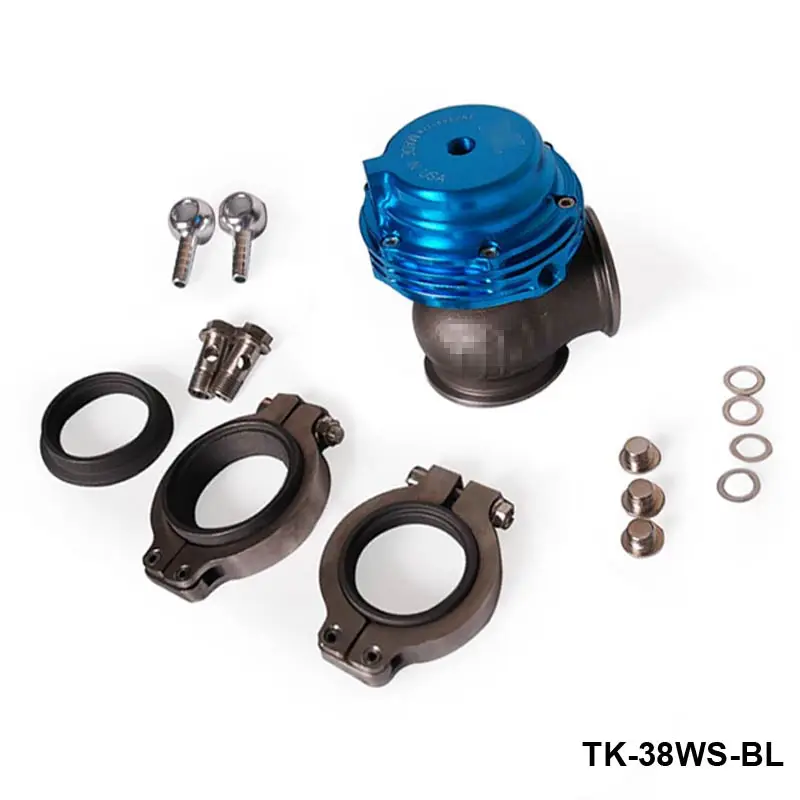 Tansky - TI MVS 38mm Wastegate Blue External Compact V-band Manifold Mount Waste Gate Dump Valve By Pass (14 psi) TK-38WS-BL