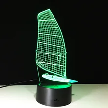 Sailing 3d лампа 7 цветов светодиодный ночник для детей сенсорный светодиодный Usb Настольный Lampara Lampe детский спальный ночник Usb светодиодный свет