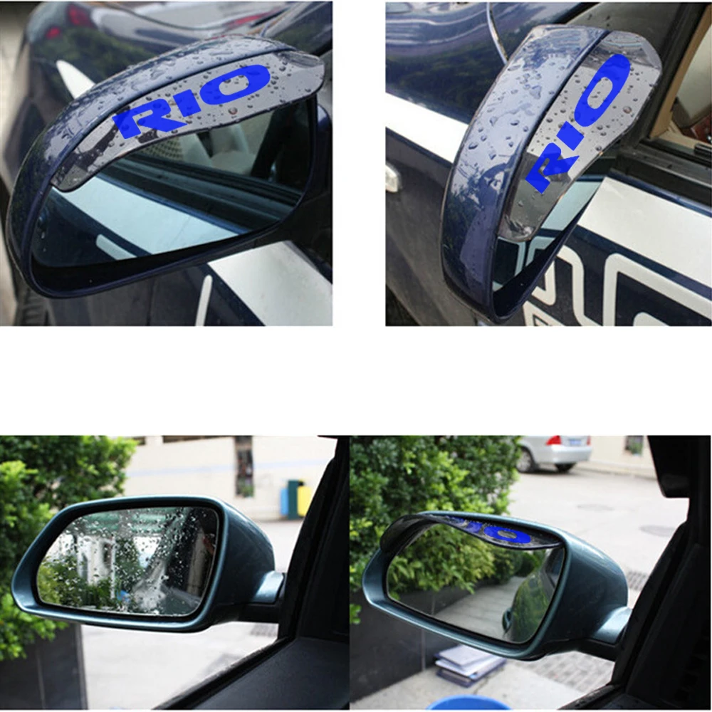 Авто зеркало заднего вида, непромокаемый автомобильный козырек для задней части зеркала для бровей, наклейка в форме капель дождя, солнцезащитный козырек для KIA RIO, стильный автомобиль, новое поступление