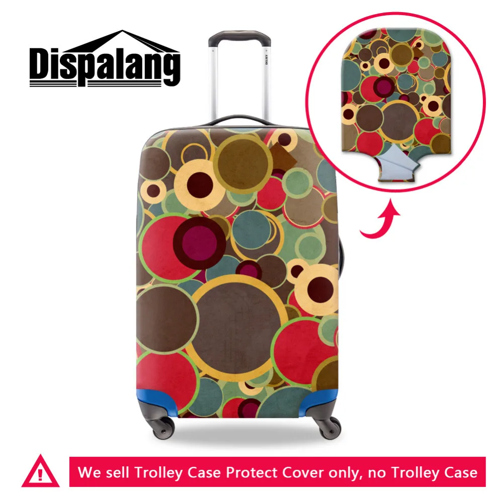 Fashion Colorful Circle Elastic Luggage Cover Waterproof Suitcase Cover