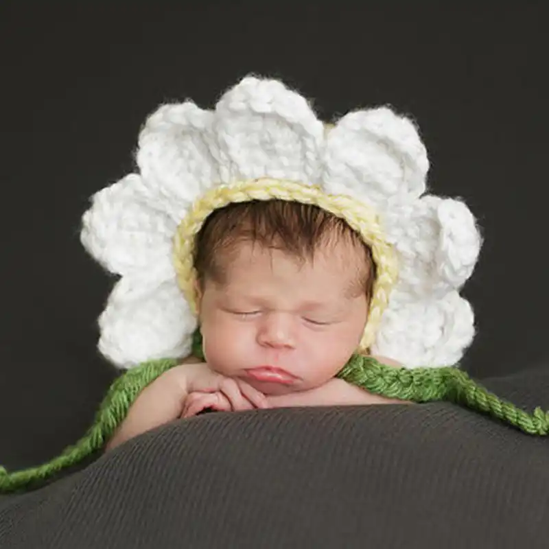 crochet flower for baby hat